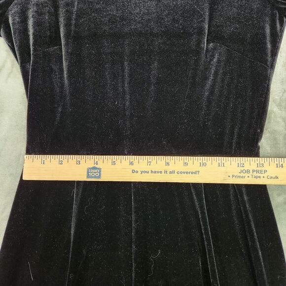 VTG Lillie Rubin Jumpsuit Womans 6 Black Velvet Mock Neck Long Sleeve 1 Pc Goth - Picture 7 of 14